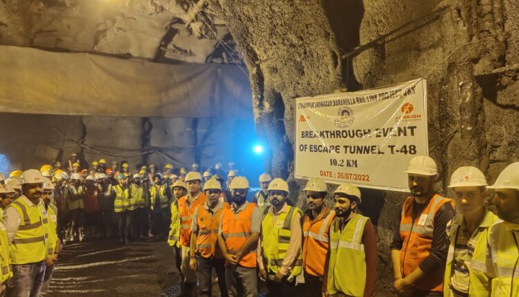 Northern Railway breaks-through escape tunnel T-48 in Jammu and Kashmir