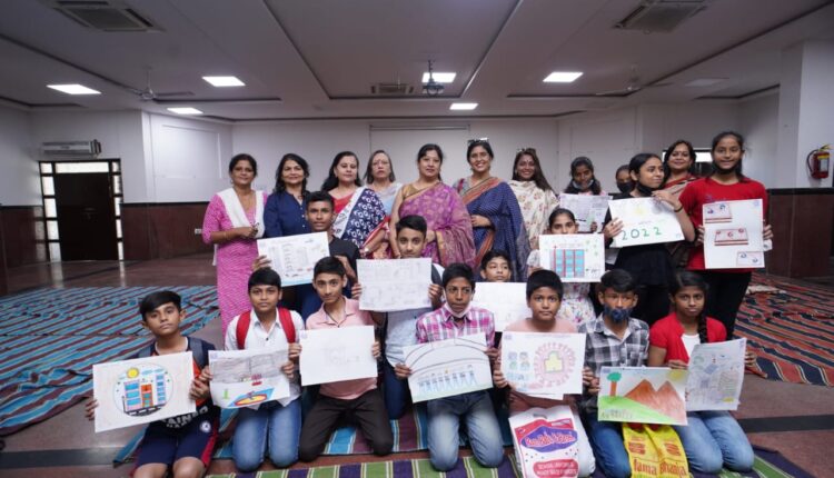 Drawing and painting competition organized by Northern Railway Women's Welfare Organization